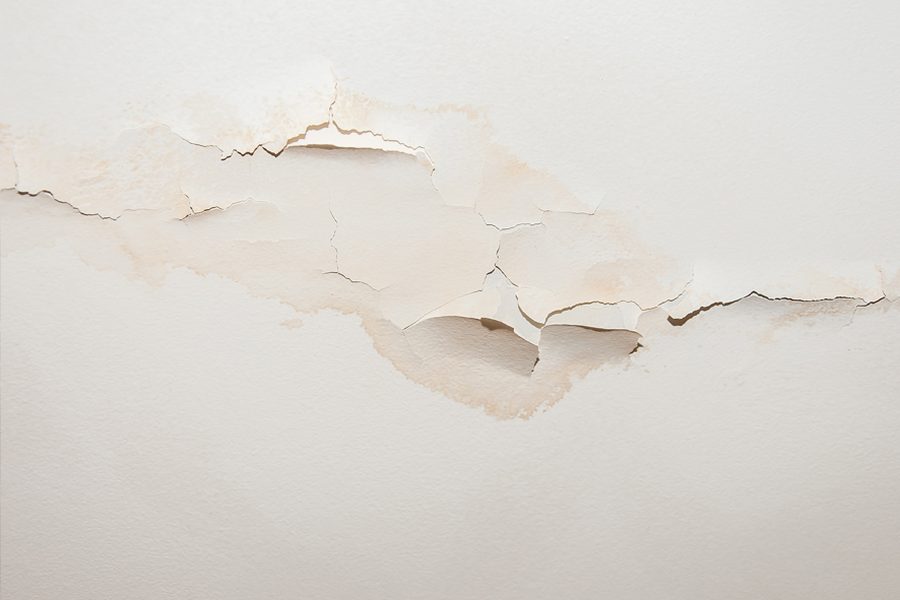Cracked and peeling wall paint