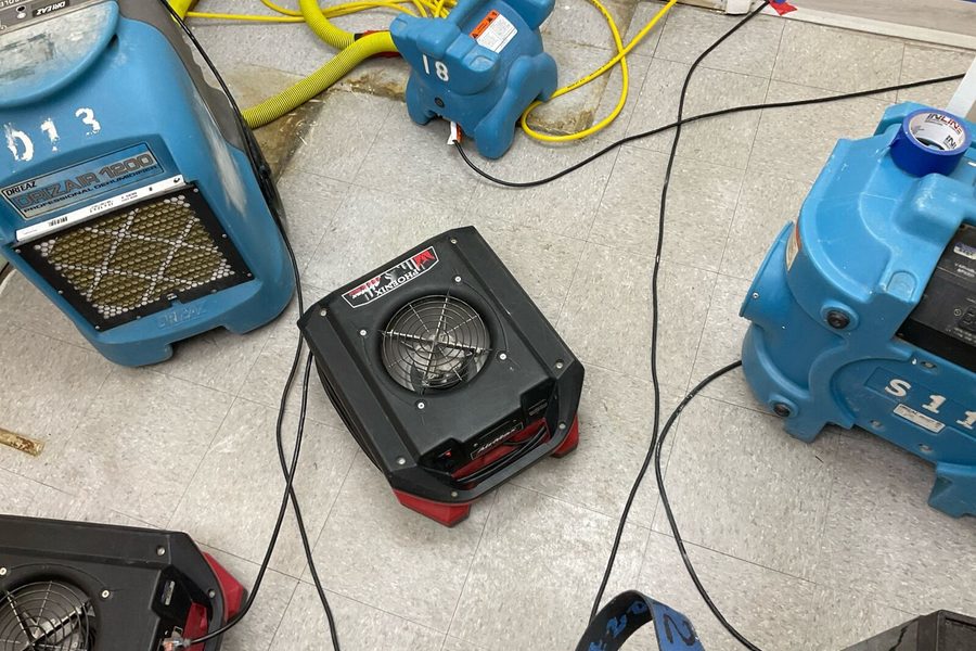 Industrial dehumidifiers and air movers